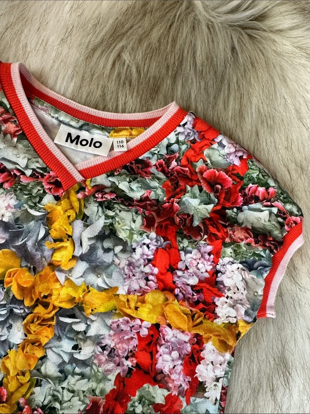 Molo Camilla Floral Print Dress Girls Size 5-6 110/116